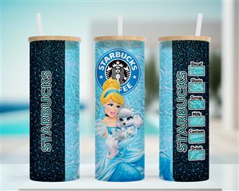 Starbucks Coffee Cinderella Dark Blue Leopard